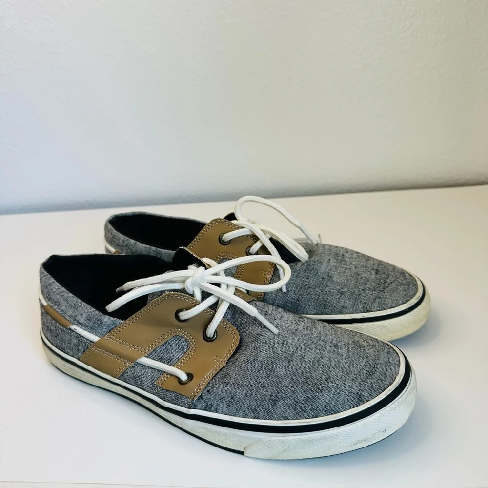 Tommy Bahama Gray Tan Boat Shoes‎ Men’s Size 9D